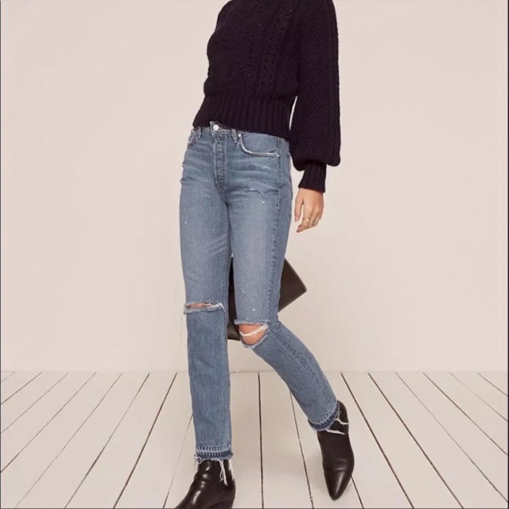 💜 reformation distressed jeans